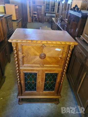 Бар-Шкаф (Секретар) от Масив с Витражи и Огледало, снимка 2 - Шкафове - 54203319