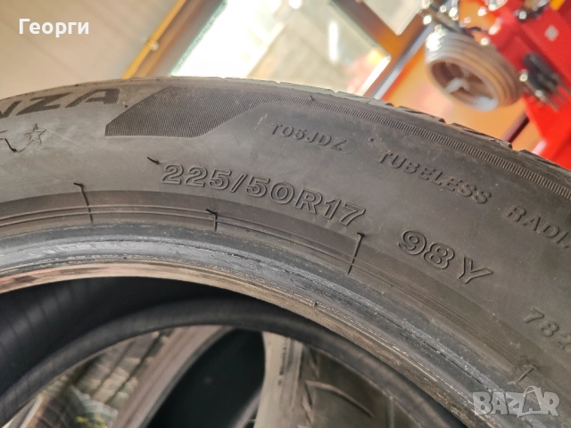 4бр.летни гуми 225/50/17 Bridgestone, снимка 4 - Гуми и джанти - 51845486