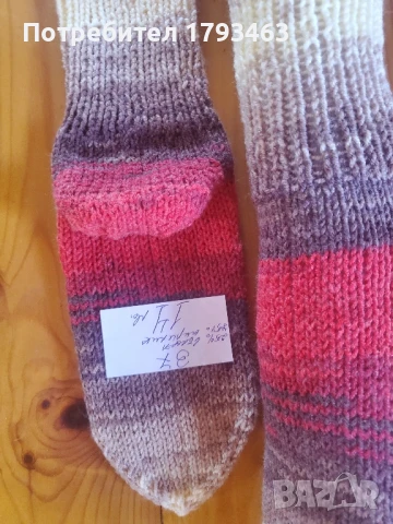 Ръчно плетени дамски чорапи размер 37, снимка 2 - Дамски чорапи - 51149561