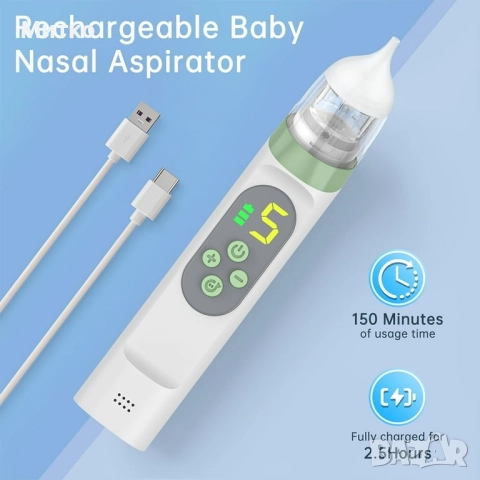 Cshidworld Назален аспиратор за бебета, електрически аспиратор за нос за малки деца, водоустойчив , снимка 5 - Други - 52920646