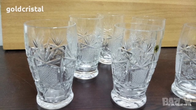 кристални чаши за вода , снимка 4 - Антикварни и старинни предмети - 43697513