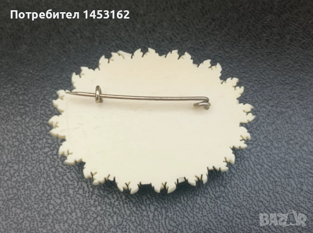 Стара брошка от кост-"Роза", снимка 2 - Други - 50679021