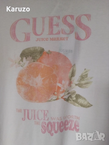 НОВА  НАМАЛЕНА Тениска Guess с принт, размер S, снимка 3 - Тениски - 52077421
