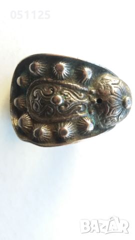 сребърна възрожденска гривна рогатка с позлата , снимка 12 - Антикварни и старинни предмети - 45221898