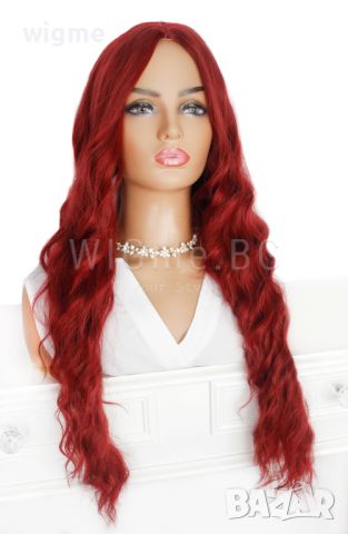 Дълга къдрава светлочервена перука Мишел, снимка 1 - Аксесоари за коса - 24901033
