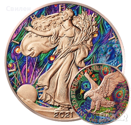 Седем унции сребро Silver American Eagle , снимка 14 - Нумизматика и бонистика - 50240091