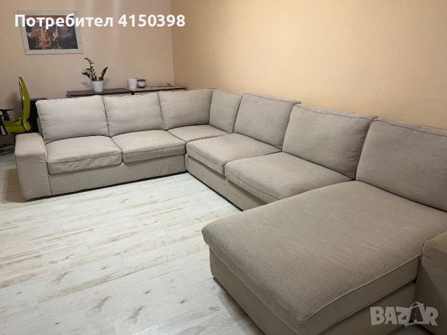 Бежов диван , снимка 1 - Дивани и мека мебел - 46455441
