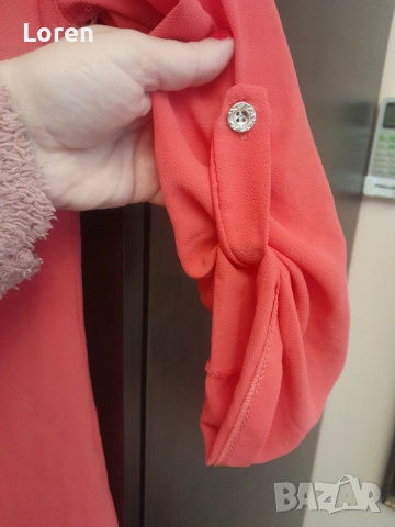 Ново!Блуза тип риза в керемидено розов цвят, снимка 8 - Ризи - 52645819