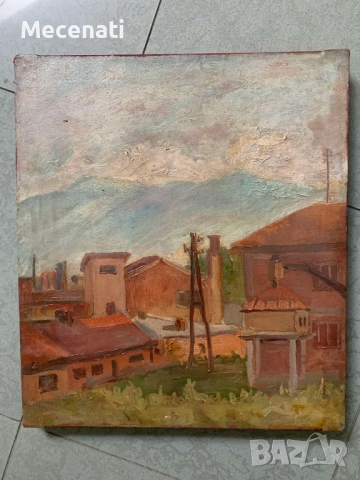 ТОДОР ХАДЖИНИКОЛОВ (1920 - 1999 г.) индустриален пейзаж 