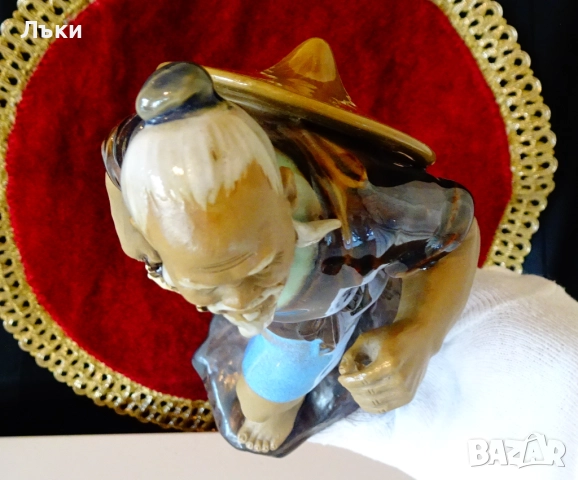 Порцеланова статуетка Китайски рибар Shiwan. , снимка 10 - Статуетки - 52817327