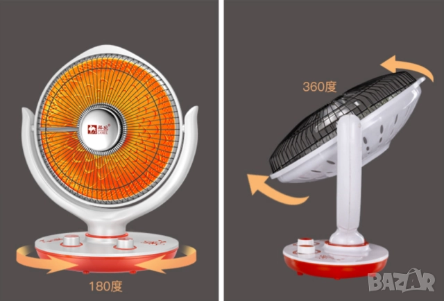 Преносим настолен електрически нагревател + функция вентилатор DN2, снимка 10 - Друга електроника - 52131352