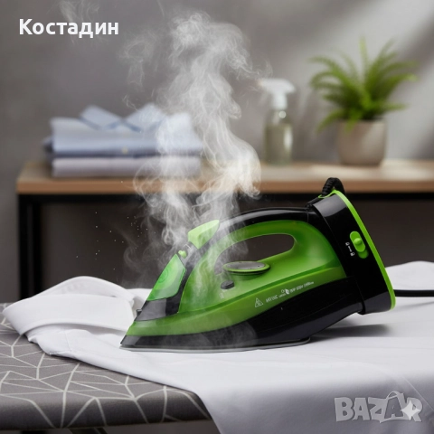 Безжична парна ютия 2400W с керамична плоча – двойна функция за парно и сухо гладене, 483, снимка 3 - Ютии - 52298877