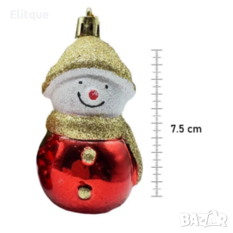 Коледен комплект украса 8 броя – Червени и бели висулки Premium Collection, снимка 7 - Декорация за дома - 52561487