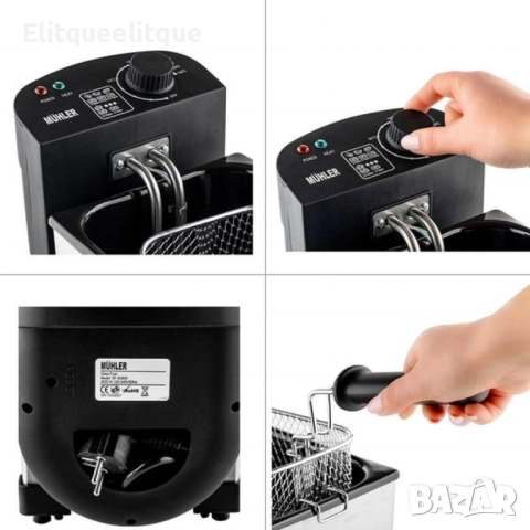 Фритюрник Muhler 3.0 Л, неръждаема стомана, снимка 4 - Фритюрници - 52337690