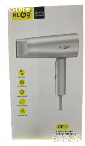 Модерен сгъваем сешоар KLGO CF-1, снимка 6 - Сешоари - 52593600