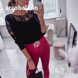 Дамски стягащи клинове с декоративни колани, 3цвята , снимка 17 - Клинове - 51931885