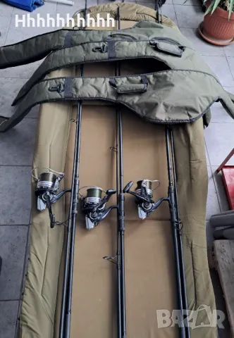 Шаранджийски въдици SHIMANO ALIVIO с макари Daiwa+калъфи, снимка 1 - Такъми - 48698928