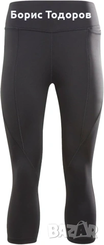 Reebok клин спортен панталон женски 3/4 къс черен легингс, снимка 5 - Клинове - 53591777