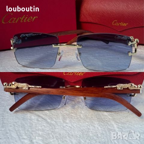 Cartier висок клас слънчеви очила Мъжки Дамски слънчеви с дървени дръжки, снимка 7 - Слънчеви и диоптрични очила - 45639990