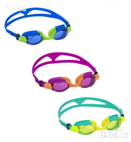 Детски силиконови очила за плуване 3 цвята 7+ години - Bestway, снимка 1 - Водни спортове - 46287655