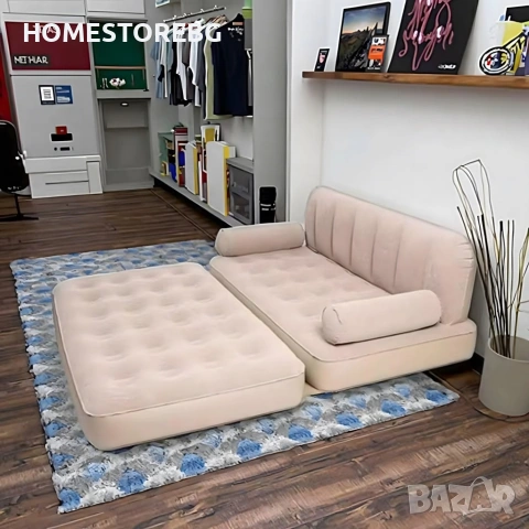 Двоен надуваем матрак с разтегателен диван за спане, снимка 5 - Спални и легла - 53068420