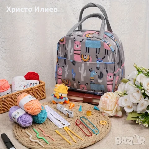 Комплект за плетене на една кука за начинаещи с чанта 75 части, снимка 10 - Други стоки за дома - 51201463