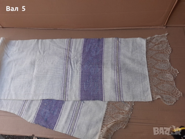 Автентичен тъкан кенарен месал с дантела , обредна кърпа, снимка 2 - Антикварни и старинни предмети - 52248994