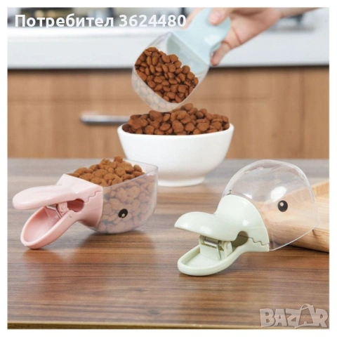 Лъжичка и щипка в едно със забавен дизайн ЗА КУЧЕШКА ХРАНА И КОТЕШКА  2740