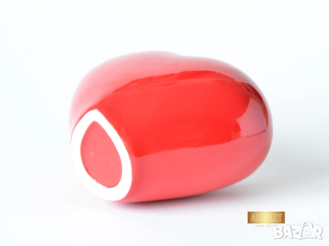 Керамично Ваза за Цветя с Форма на Червено Сърце / Саксия за Растения/ Подарък за Приятелка, снимка 8 - Вази - 52417587