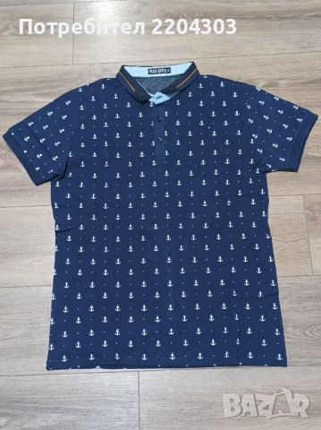 Мъжка блуза код 105 - тъмно синя, снимка 1 - Тениски - 45350863