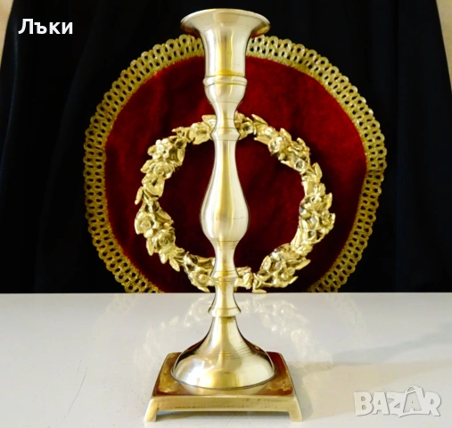 Викториански бронзов свещник на крачета. , снимка 2 - Антикварни и старинни предмети - 53066710