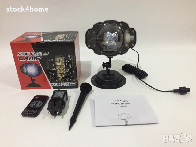 Лазерен проектор падащ сняг, LED, snow fall ефекти, снежинки, 5VDC