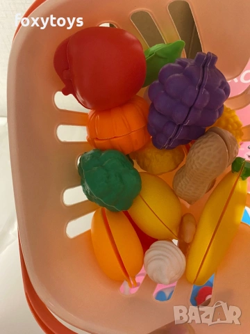 Количка за пазаруване с продукт, зеленчуци за рязане, снимка 13 - Образователни игри - 53047172