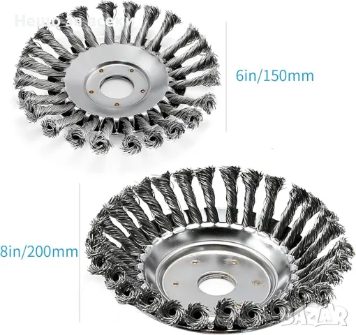 Телена четка за храсторез, Стоманена четка за тример, моторна коса, снимка 2 - Градинска техника - 49901319