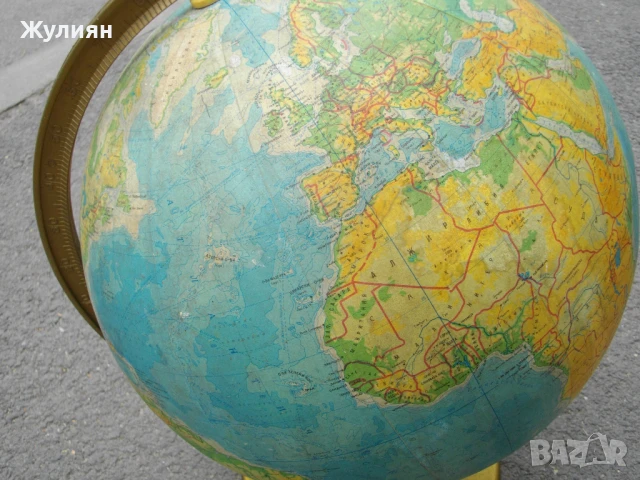 СТАР ГОЛЯМ ГЕОГРАФСКИ ГЛОБУС СОЦ, снимка 5 - Антикварни и старинни предмети - 50657969