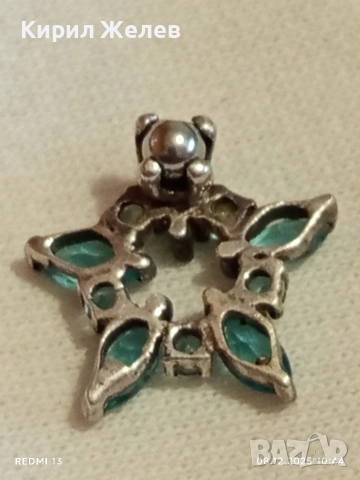 Колие сребърна звезда 🌟 със инкростирани кристали ТОПАЗ 34285, снимка 3 - Колиета, медальони, синджири - 52686750