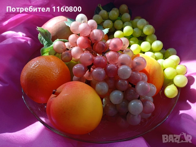 Фруктиера с изкуствени плодове, снимка 2 - Декорация за дома - 53617974