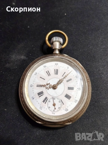 Швейцарски СРЕБЪРЕН джобен часовник 1901г.  - 6 РУБИНА -  ПРОМОЦИЯ, снимка 16 - Джобни - 48833608