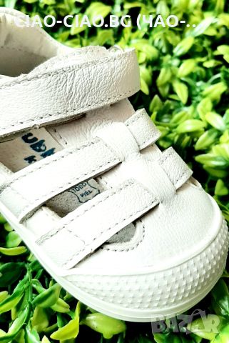№19-24, Бели бебешки сандалки от Естествена кожа на Бабъл Кидс, снимка 2 - Детски сандали и чехли - 45528273