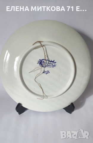 Голяма декоративна порцеланова чиния на Делфт 29 см диаметър, снимка 4 - Антикварни и старинни предмети - 50509216