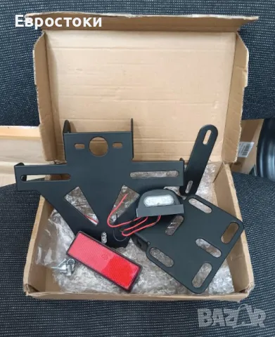 Държач на регистрационен номер за мотоциклет, регулируем, с LED осветление и рефлектор, снимка 8 - Аксесоари и консумативи - 49518626