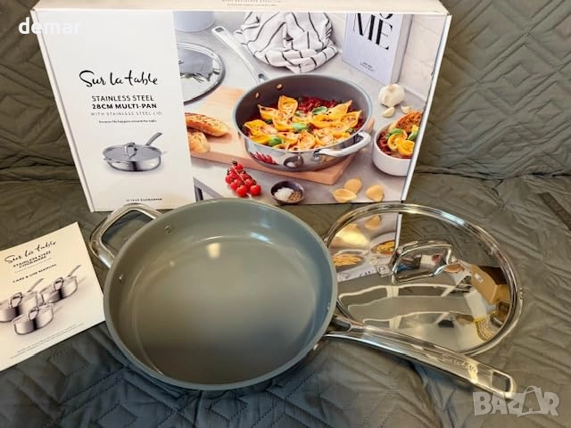 Sur La Table SLT900229 28 см мулти-тенджера с капак, нитована стоманена дръжка, снимка 9 - Съдове за готвене - 52441871