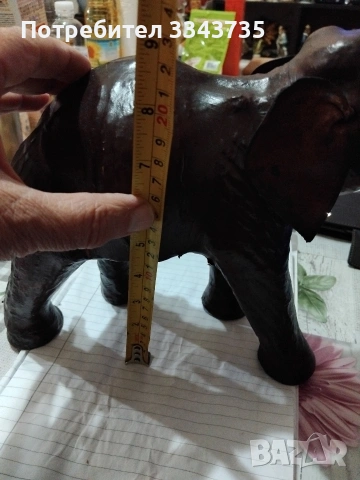 Фигура на слон покрита с естествена кожа., снимка 9 - Антикварни и старинни предмети - 53195297