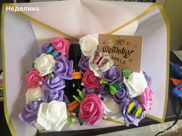 Цветя и вино в кутия , снимка 4 - Други - 51571373