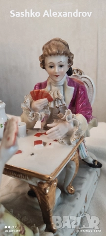 Японска порцеланова фигура с Dresden дантела - винтидж , снимка 6 - Антикварни и старинни предмети - 52879134