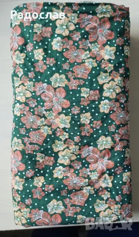 Продавам платове зелен с цветя , снимка 5 - Други - 49883038