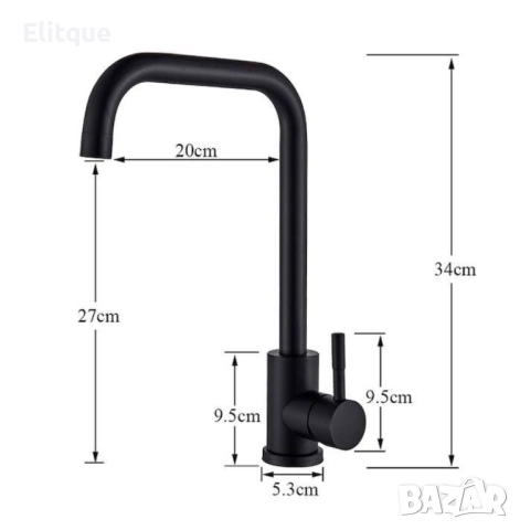 Едноръкохватков кухненски кран неръждаема стомана 360° въртящ се смесител за мивка, снимка 7 - Други стоки за дома - 52854041