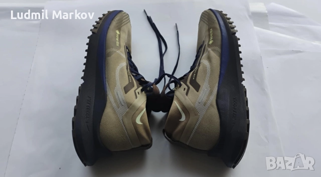 Маратонки 2024 Nike Pegasus Trail4- GORETEX,React Soles- почти нови, цвят Khaki Citron Tint, 120 лв., снимка 8 - Маратонки - 52733385