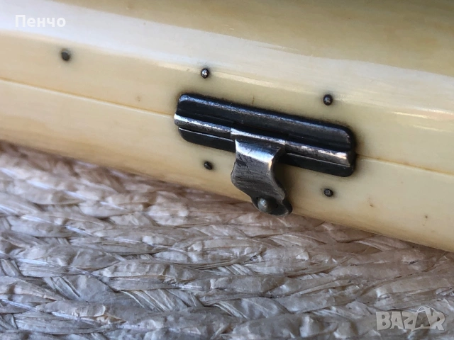 старинна кутия /табакера/ - слонова кост и сребро, снимка 3 - Антикварни и старинни предмети - 53413496