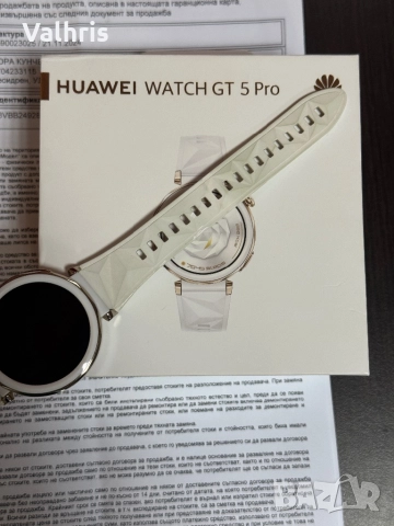 Гаранция! Huawei Watch GT 5 PRO 42mm White Fluoroelastomer Strap, снимка 3 - Смарт часовници - 52925553